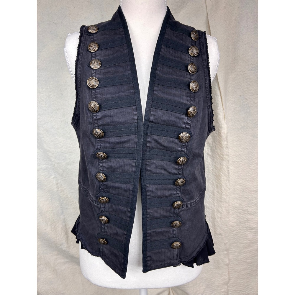 Free People Officer Grunge Vest Military Whimsigoth Piratecore Steampunk Boho Sm